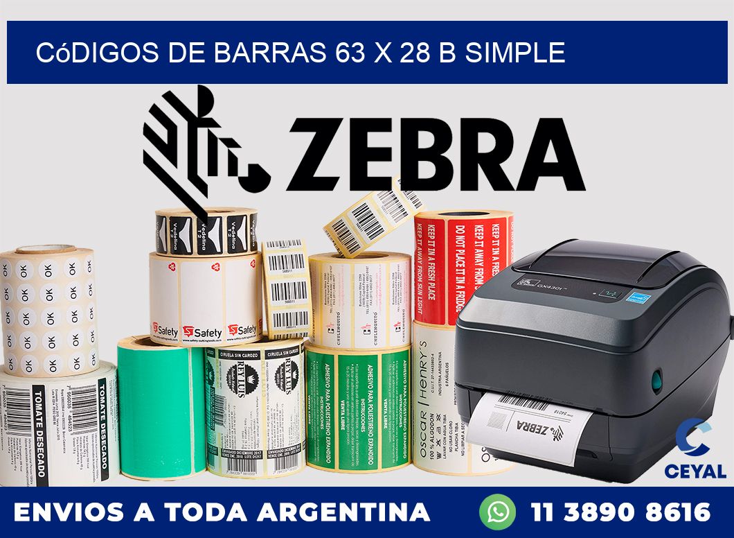 Códigos de Barras 63 x 28 b simple