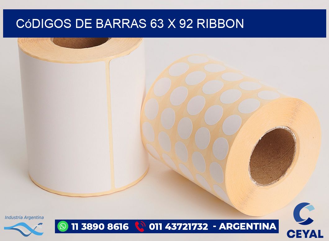 Códigos de Barras 63 x 92 ribbon