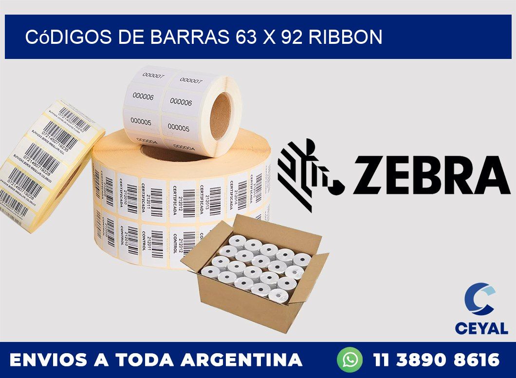 Códigos de Barras 63 x 92 ribbon