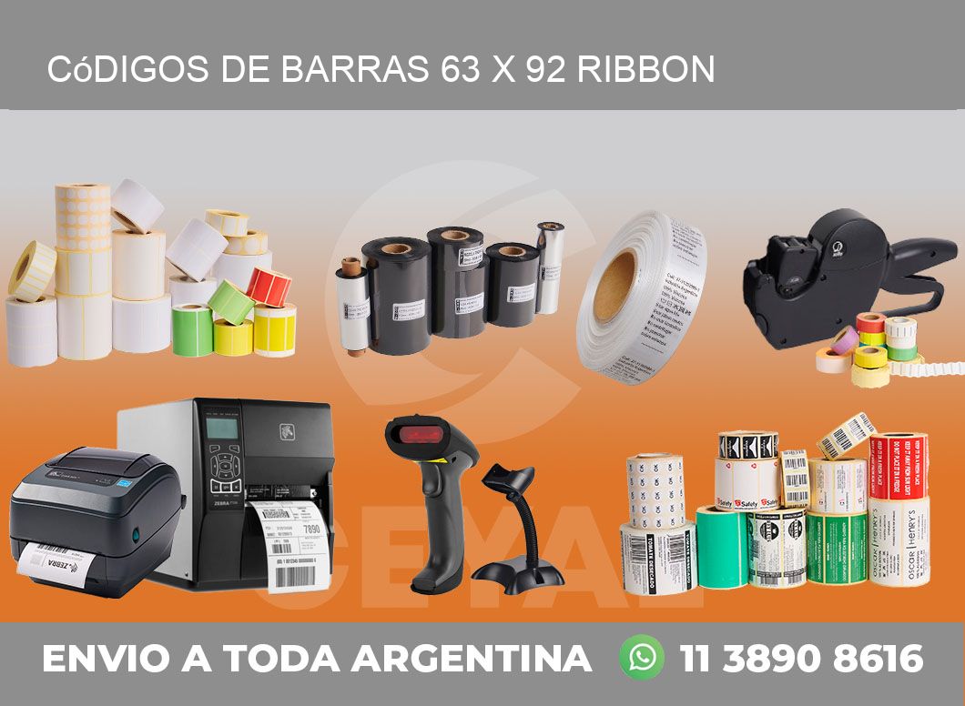 Códigos de Barras 63 x 92 ribbon