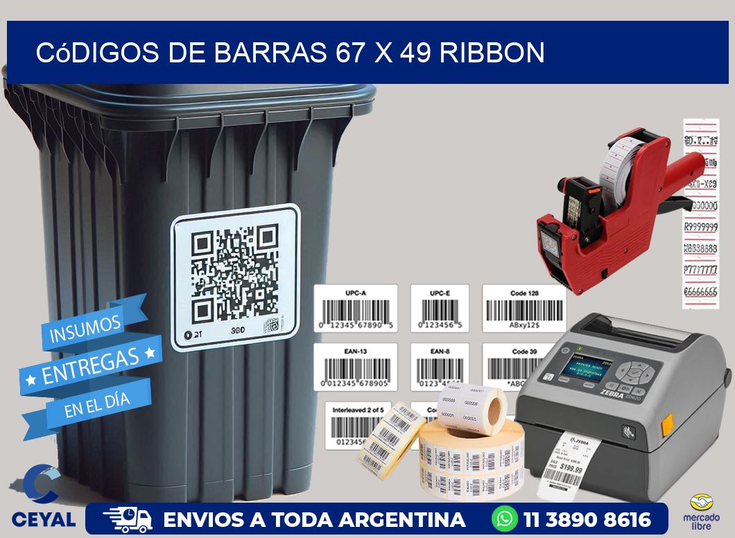 Códigos de Barras 67 x 49 ribbon