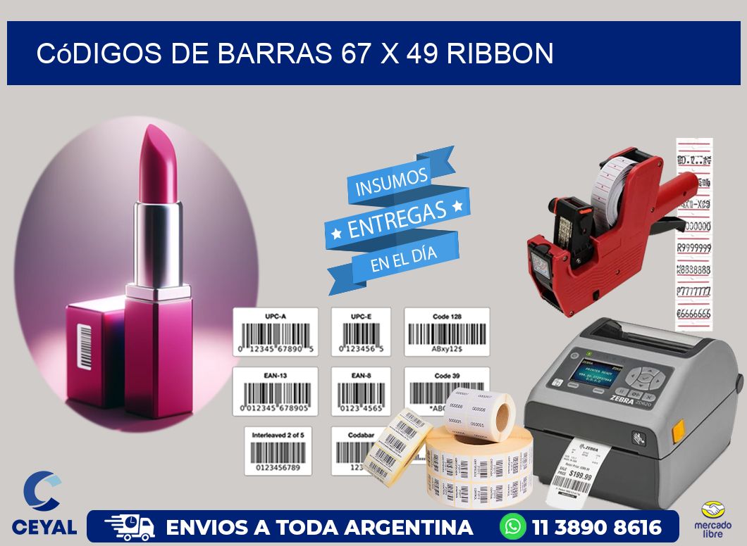 Códigos de Barras 67 x 49 ribbon