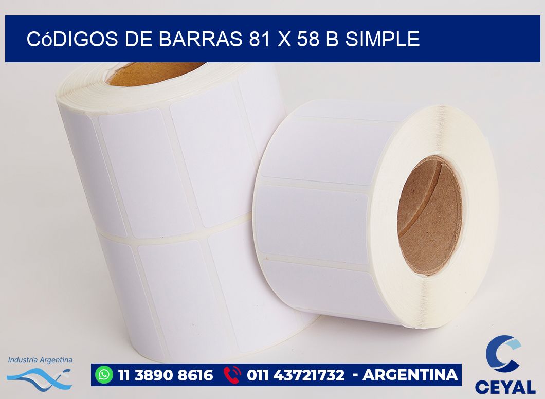 Códigos de Barras 81 x 58 b simple