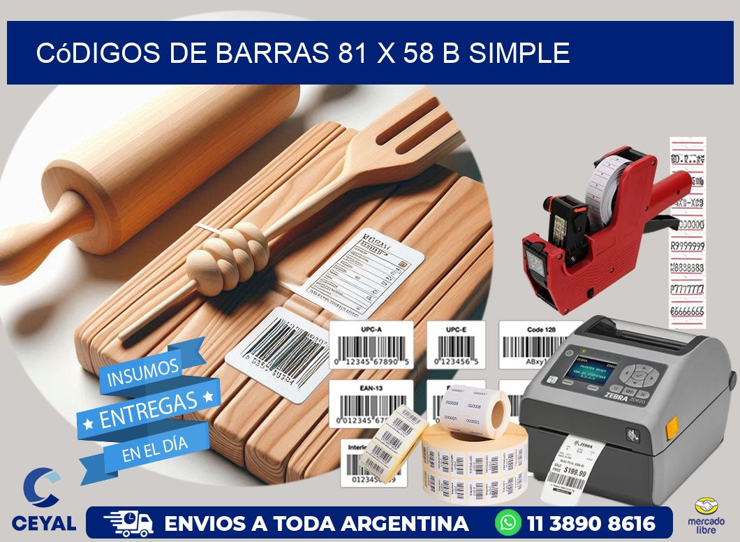 Códigos de Barras 81 x 58 b simple