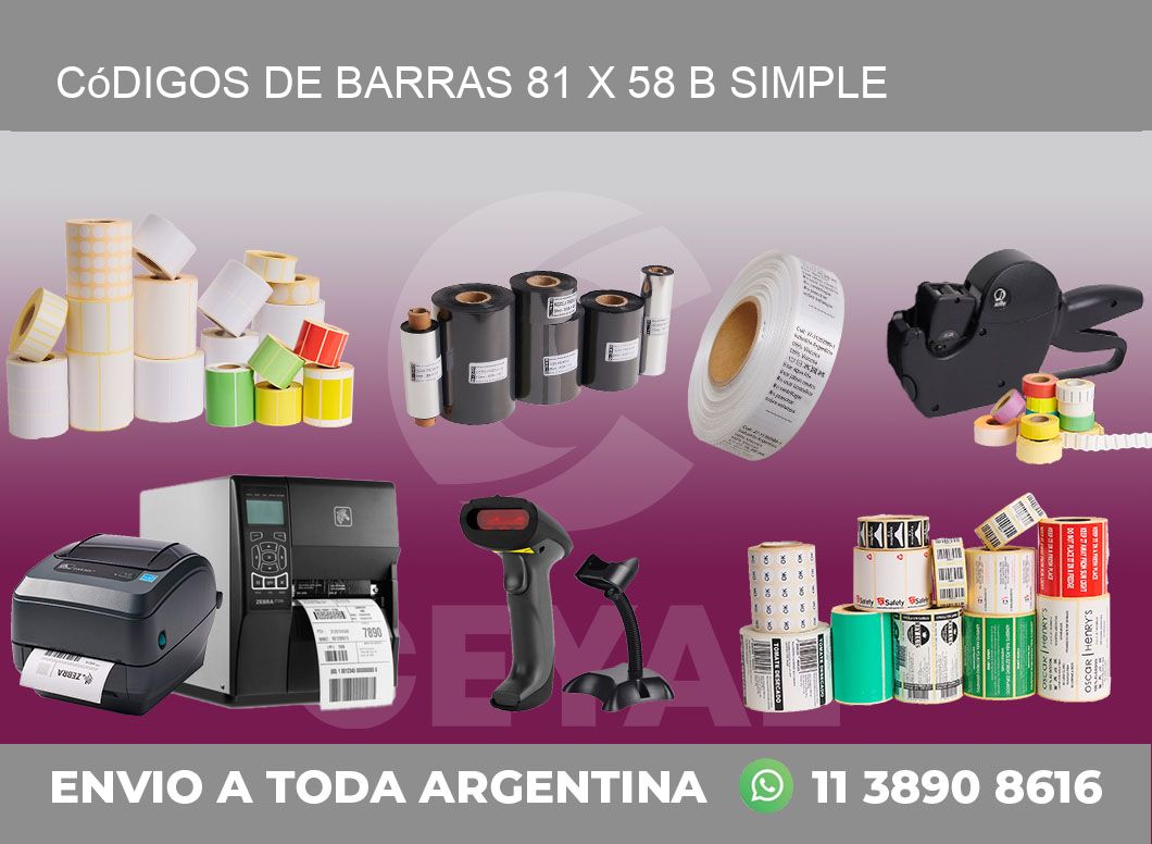 Códigos de Barras 81 x 58 b simple