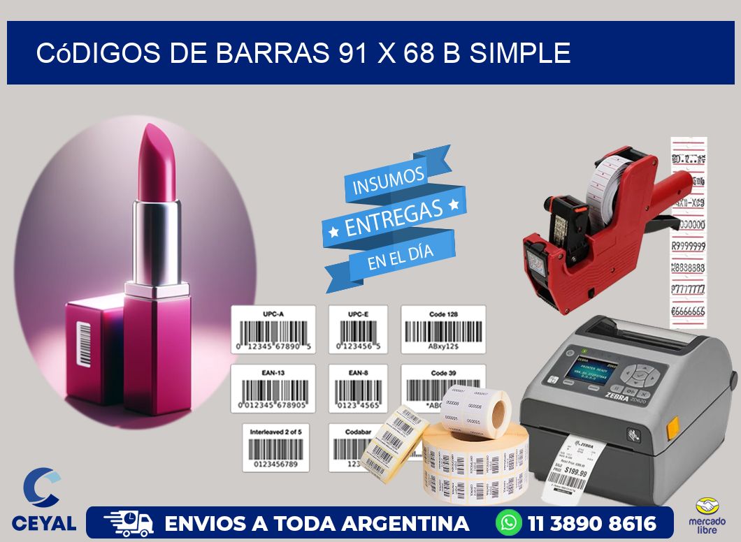 Códigos de Barras 91 x 68 b simple