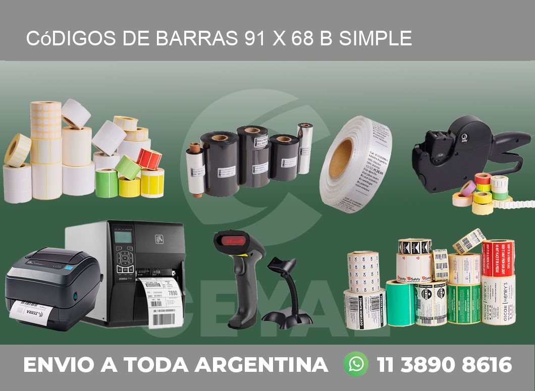 Códigos de Barras 91 x 68 b simple