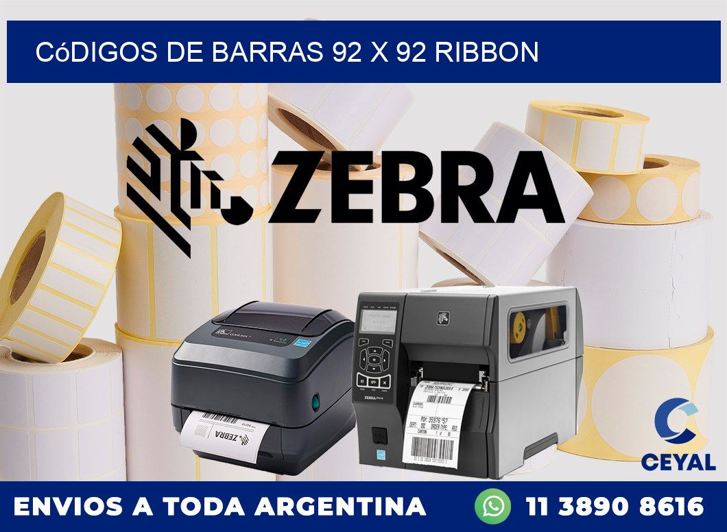 Códigos de Barras 92 x 92 ribbon