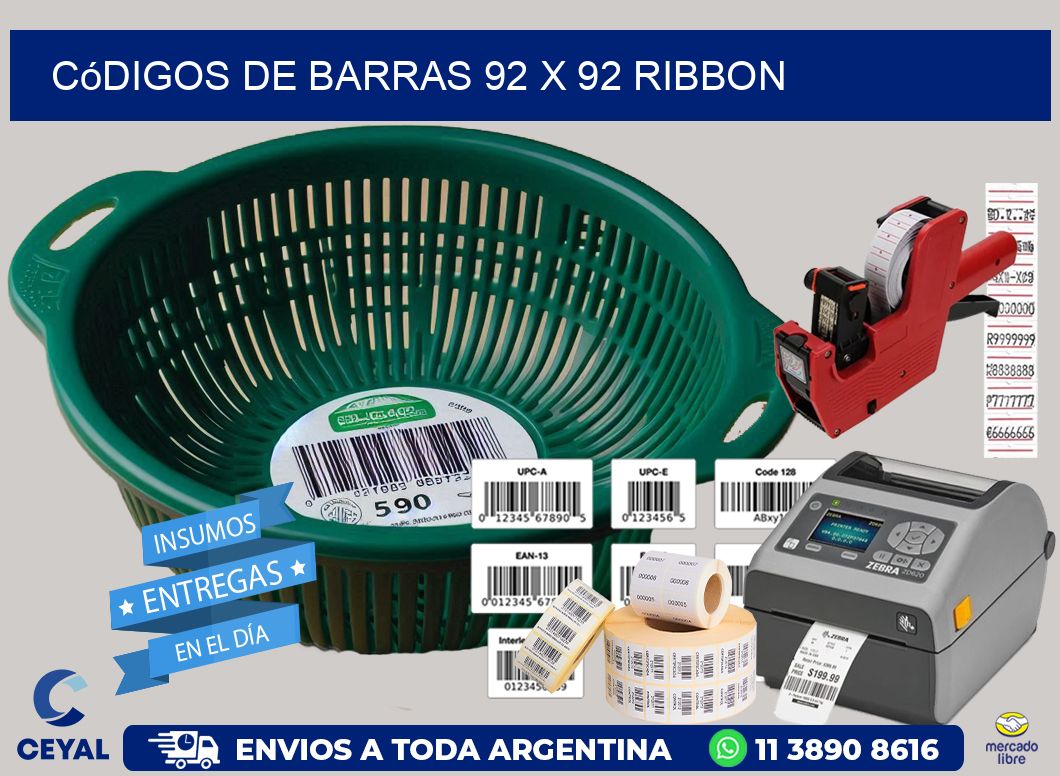 Códigos de Barras 92 x 92 ribbon