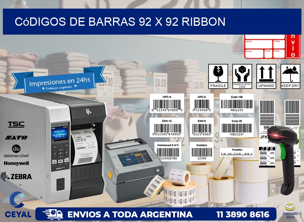 Códigos de Barras 92 x 92 ribbon