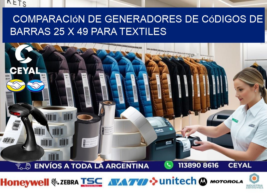 Comparación de Generadores de Códigos de Barras 25 x 49 para Textiles