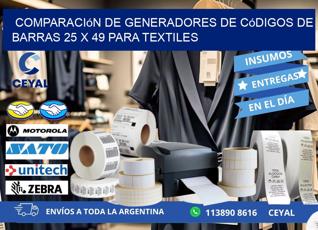 Comparación de Generadores de Códigos de Barras 25 x 49 para Textiles