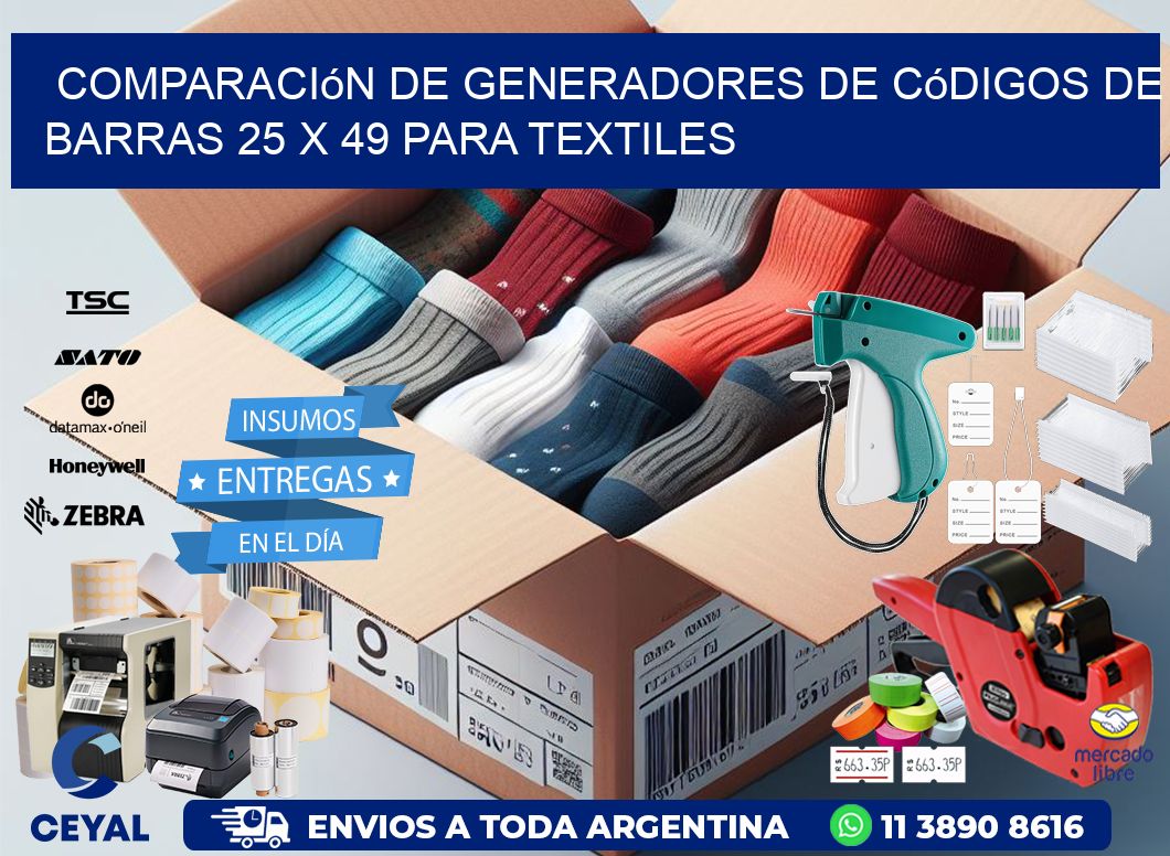 Comparación de Generadores de Códigos de Barras 25 x 49 para Textiles