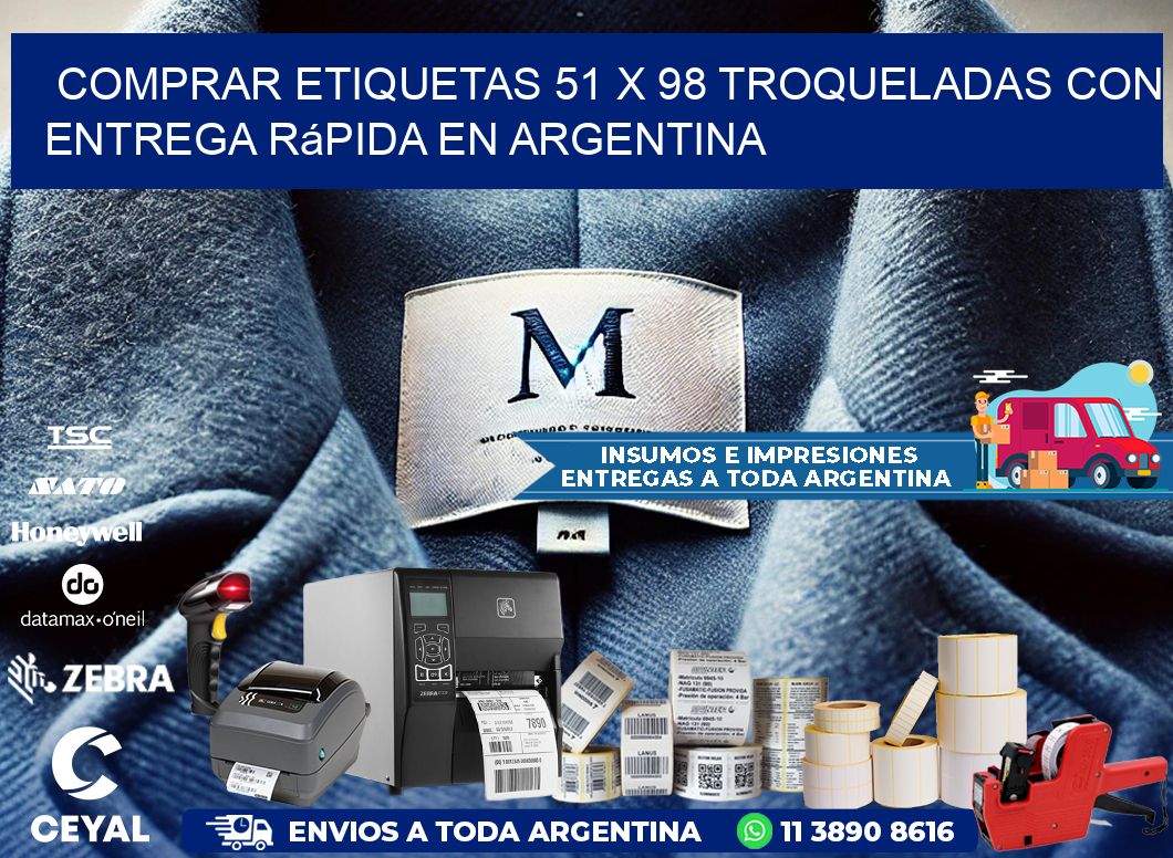 Comprar etiquetas 51 x 98 troqueladas con entrega rápida en Argentina