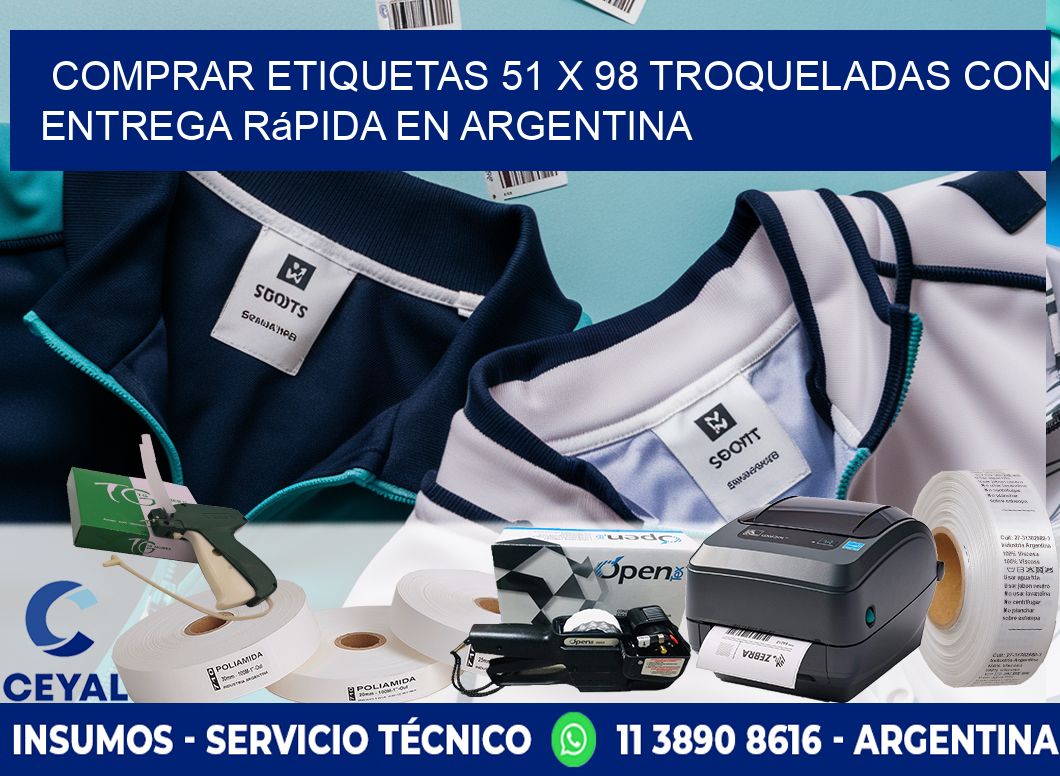 Comprar etiquetas 51 x 98 troqueladas con entrega rápida en Argentina
