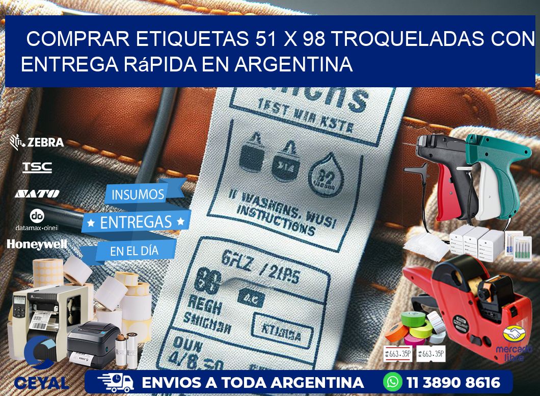 Comprar etiquetas 51 x 98 troqueladas con entrega rápida en Argentina