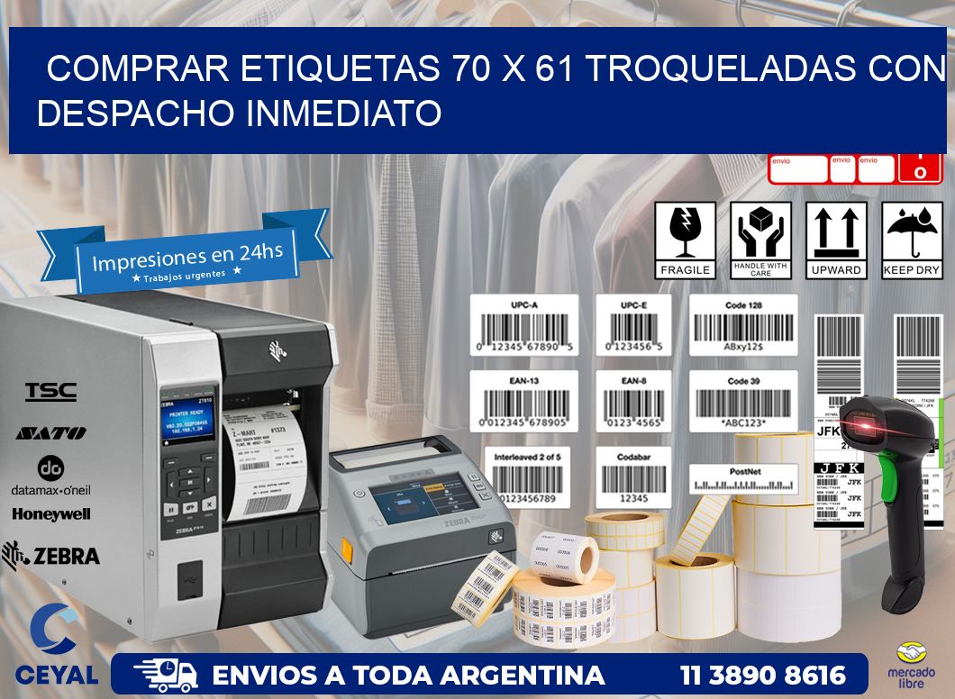 Comprar etiquetas 70 x 61 troqueladas con despacho inmediato