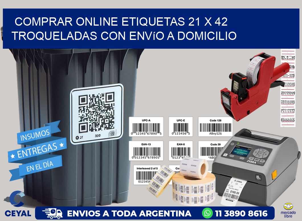 Comprar online etiquetas 21 x 42 troqueladas con envío a domicilio