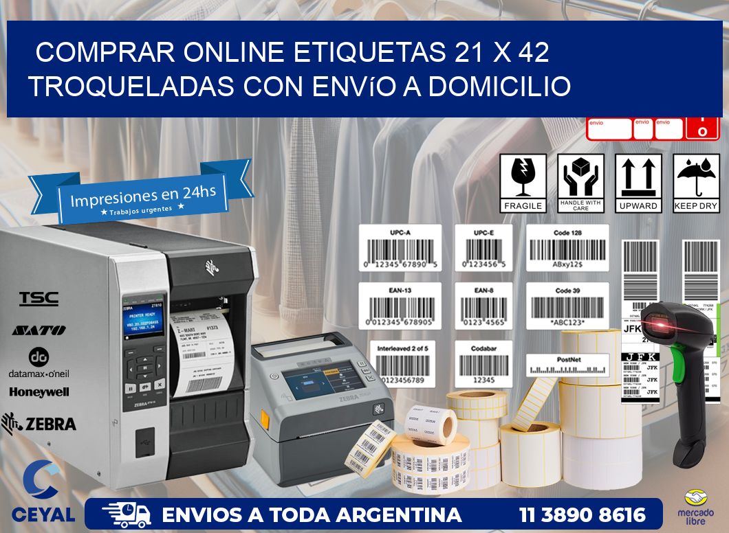 Comprar online etiquetas 21 x 42 troqueladas con envío a domicilio