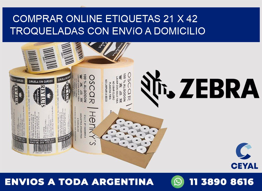 Comprar online etiquetas 21 x 42 troqueladas con envío a domicilio
