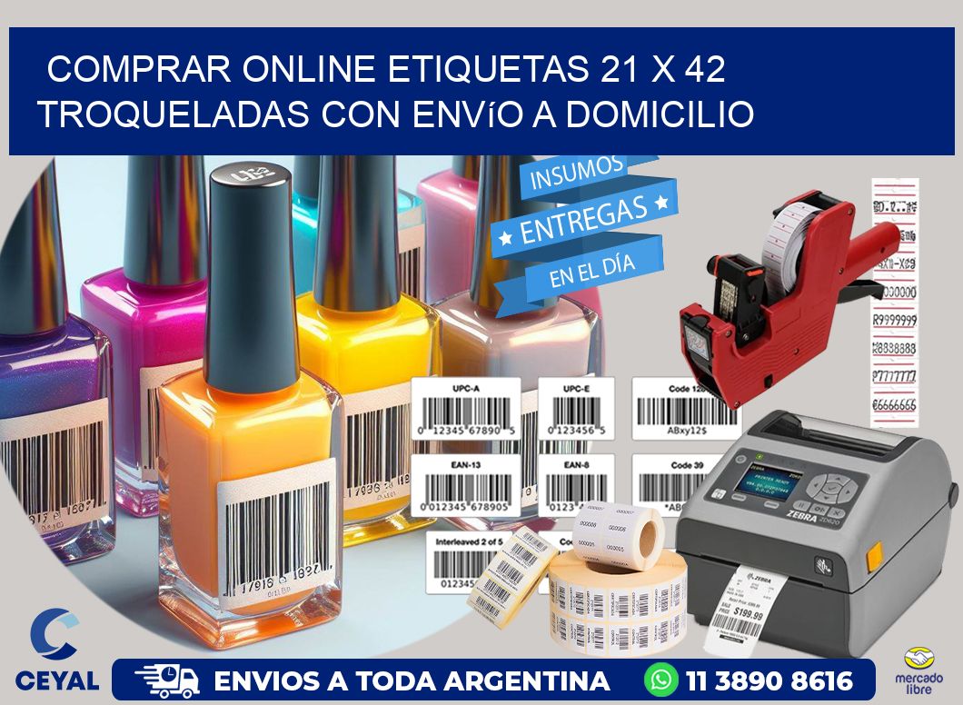 Comprar online etiquetas 21 x 42 troqueladas con envío a domicilio