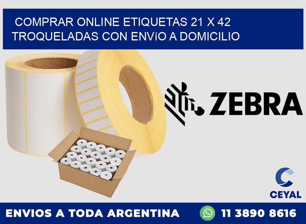 Comprar online etiquetas 21 x 42 troqueladas con envío a domicilio