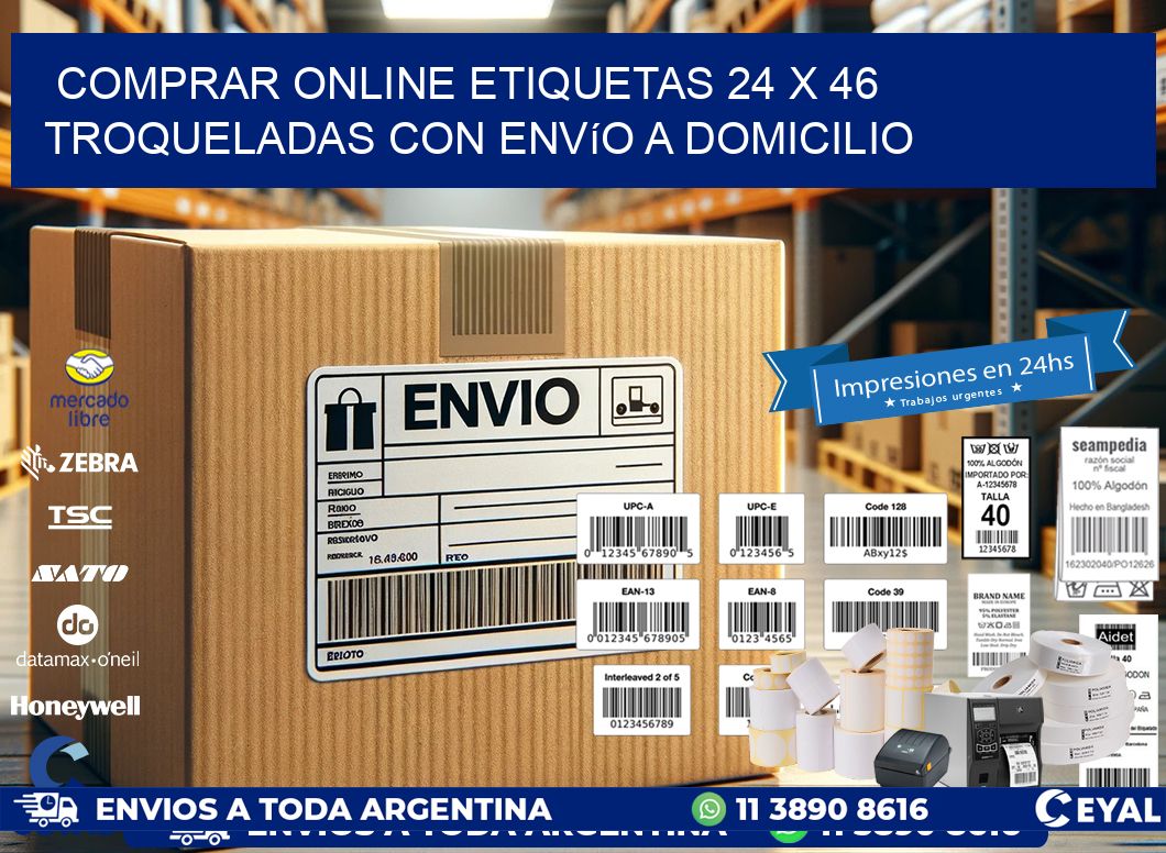 Comprar online etiquetas 24 x 46 troqueladas con envío a domicilio
