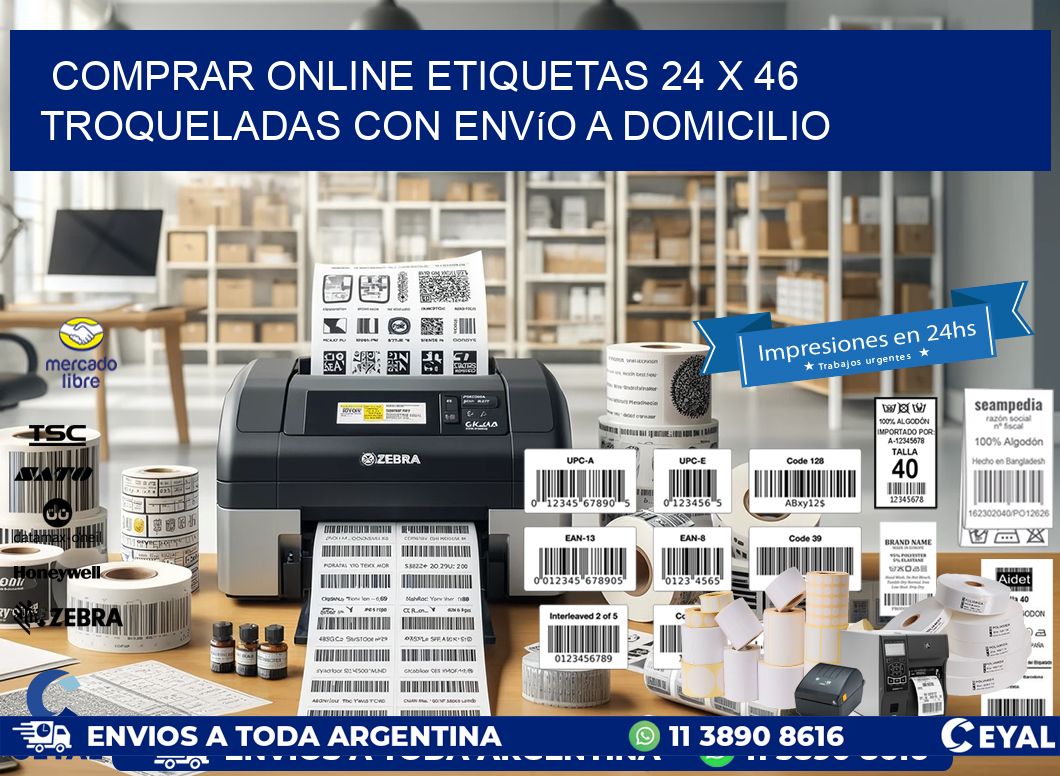 Comprar online etiquetas 24 x 46 troqueladas con envío a domicilio