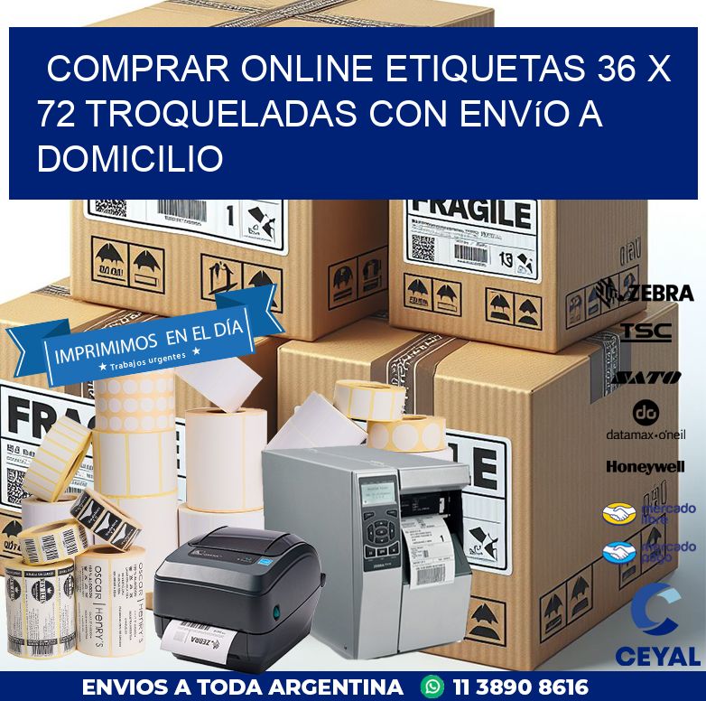 Comprar online etiquetas 36 x 72 troqueladas con envío a domicilio