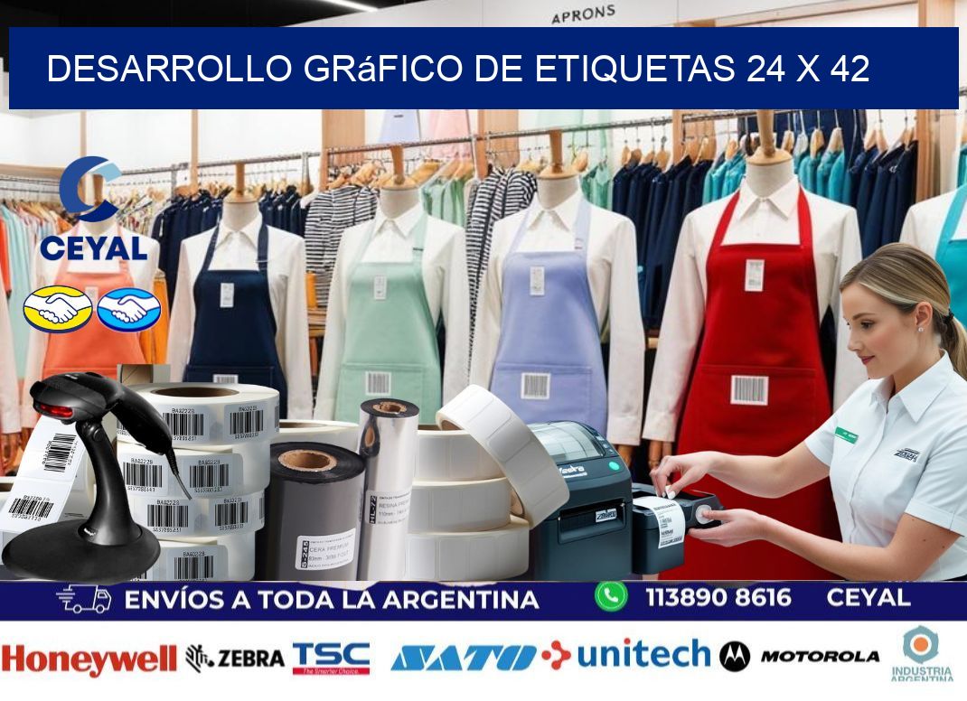 Desarrollo gráfico de etiquetas 24 x 42