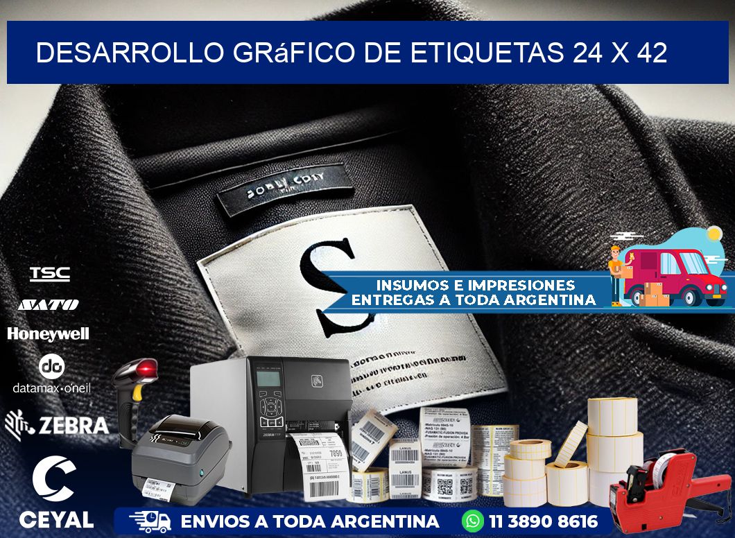Desarrollo gráfico de etiquetas 24 x 42