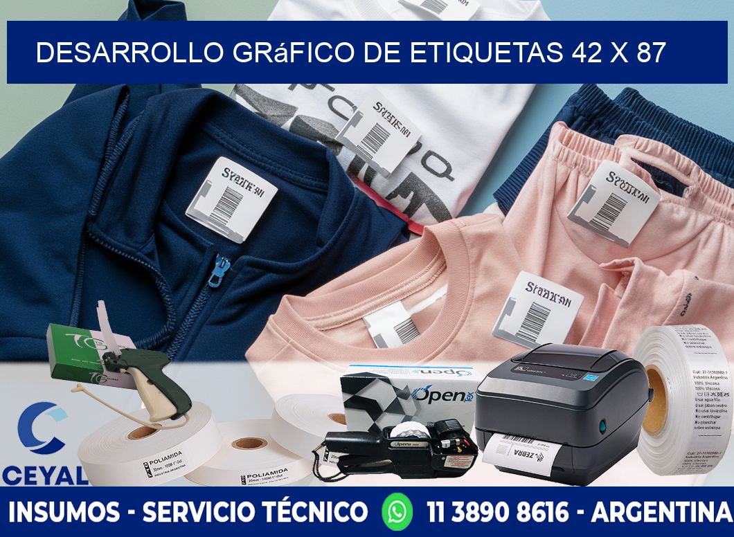 Desarrollo gráfico de etiquetas 42 x 87