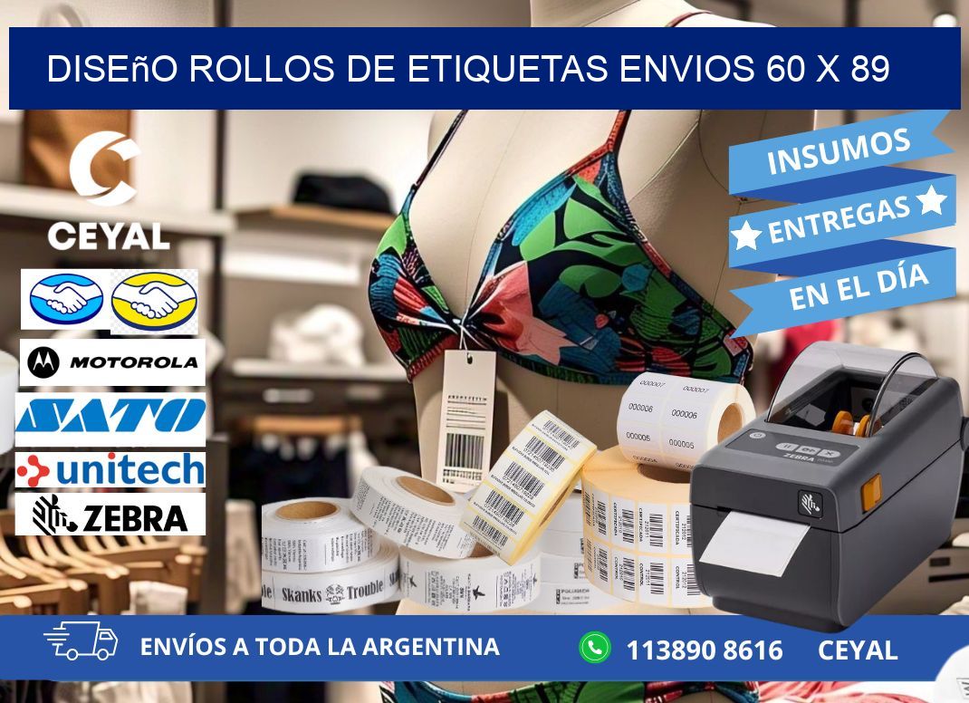 Diseño ROLLOS DE ETIQUETAS ENVIOS 60 x 89