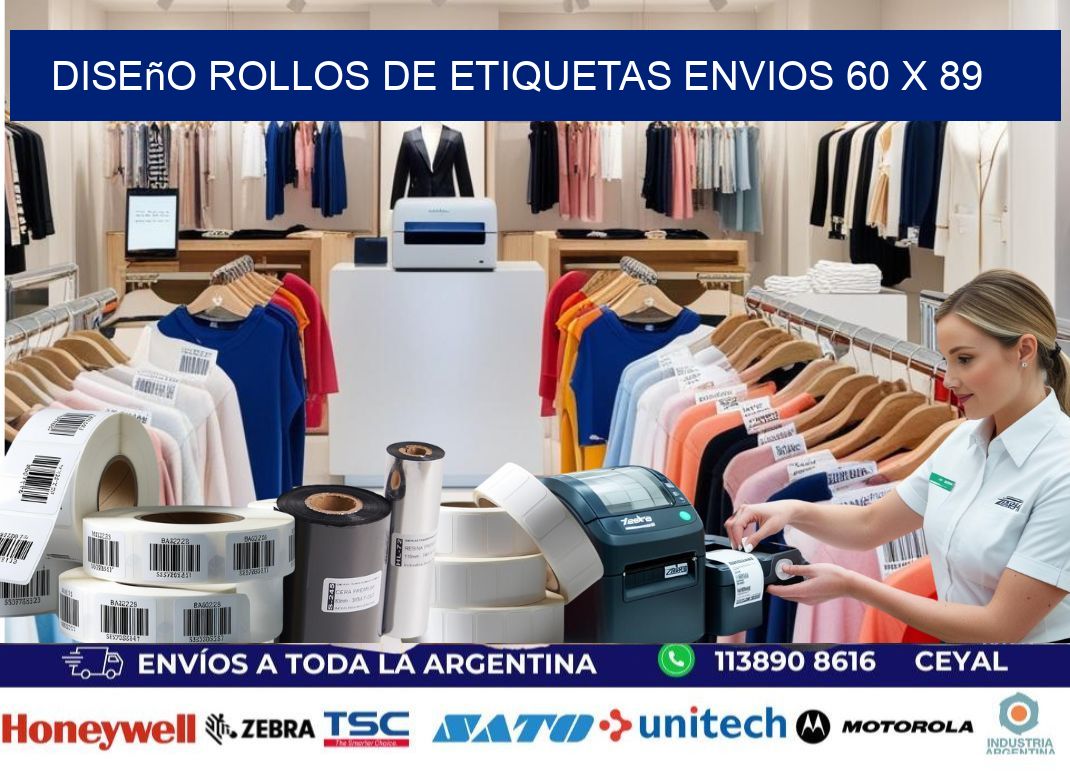 Diseño ROLLOS DE ETIQUETAS ENVIOS 60 x 89