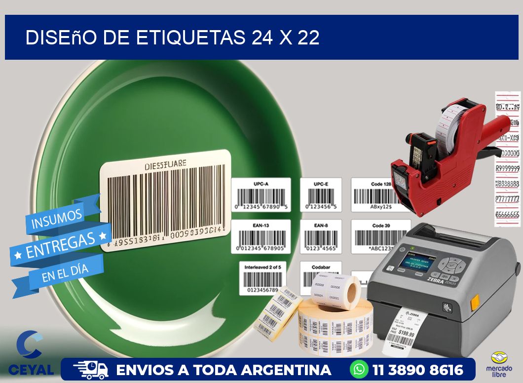 Diseño de etiquetas 24 x 22