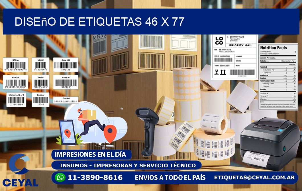 Diseño de etiquetas 46 x 77