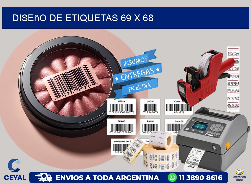 Diseño de etiquetas 69 x 68