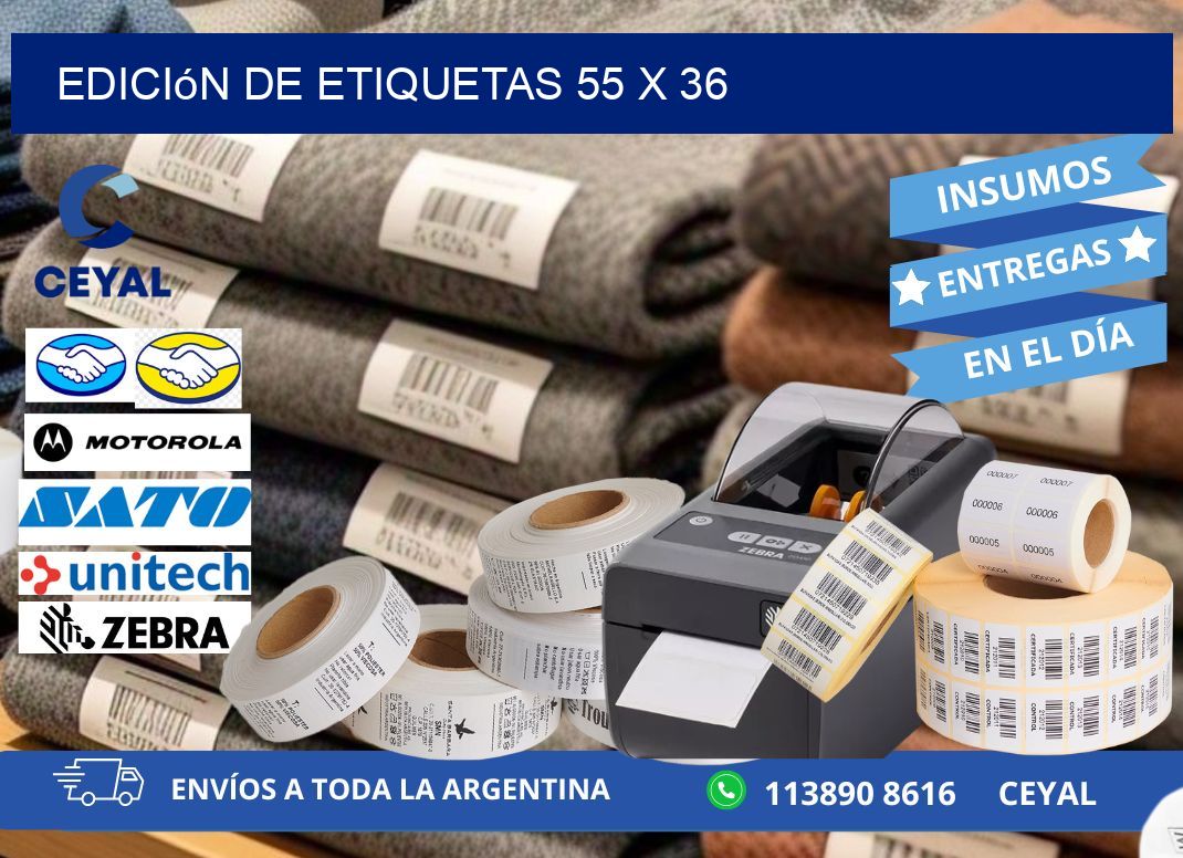 Edición de etiquetas 55 x 36
