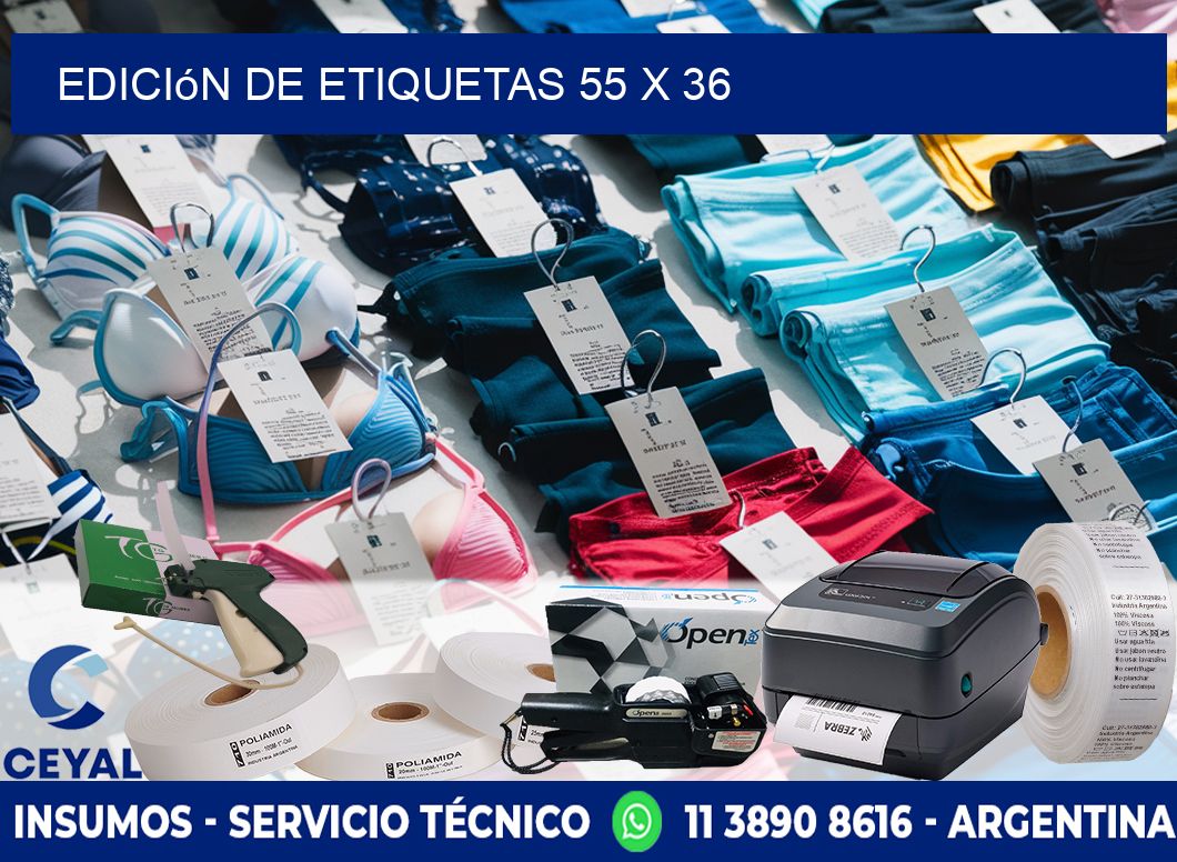 Edición de etiquetas 55 x 36