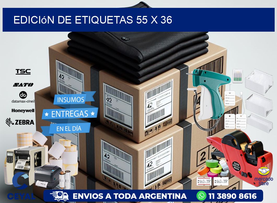 Edición de etiquetas 55 x 36