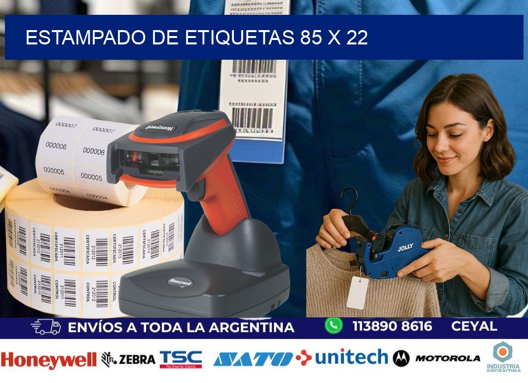 Estampado de etiquetas 85 x 22
