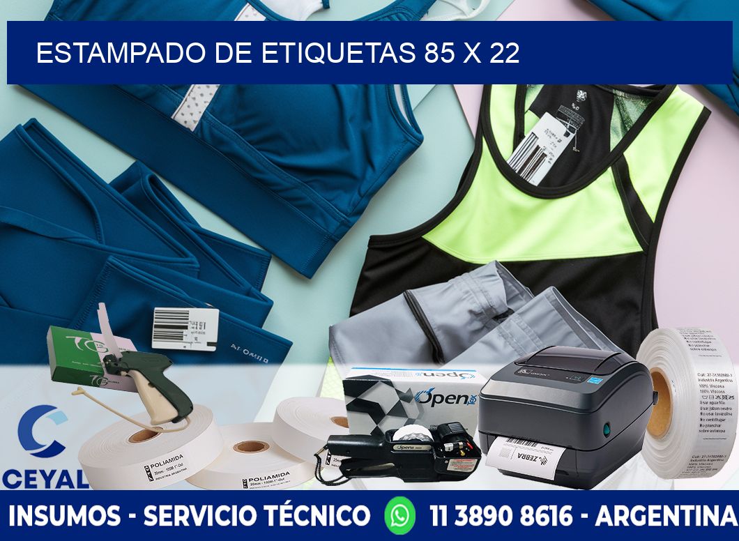 Estampado de etiquetas 85 x 22