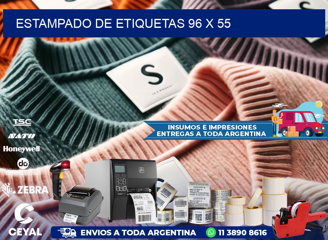 Estampado de etiquetas 96 x 55