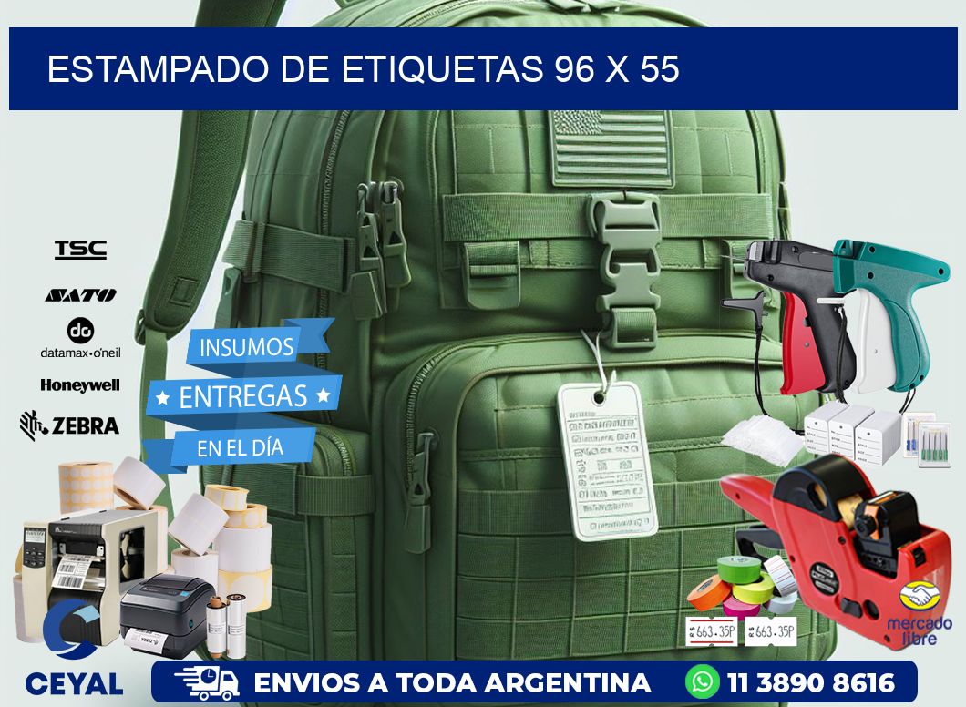 Estampado de etiquetas 96 x 55