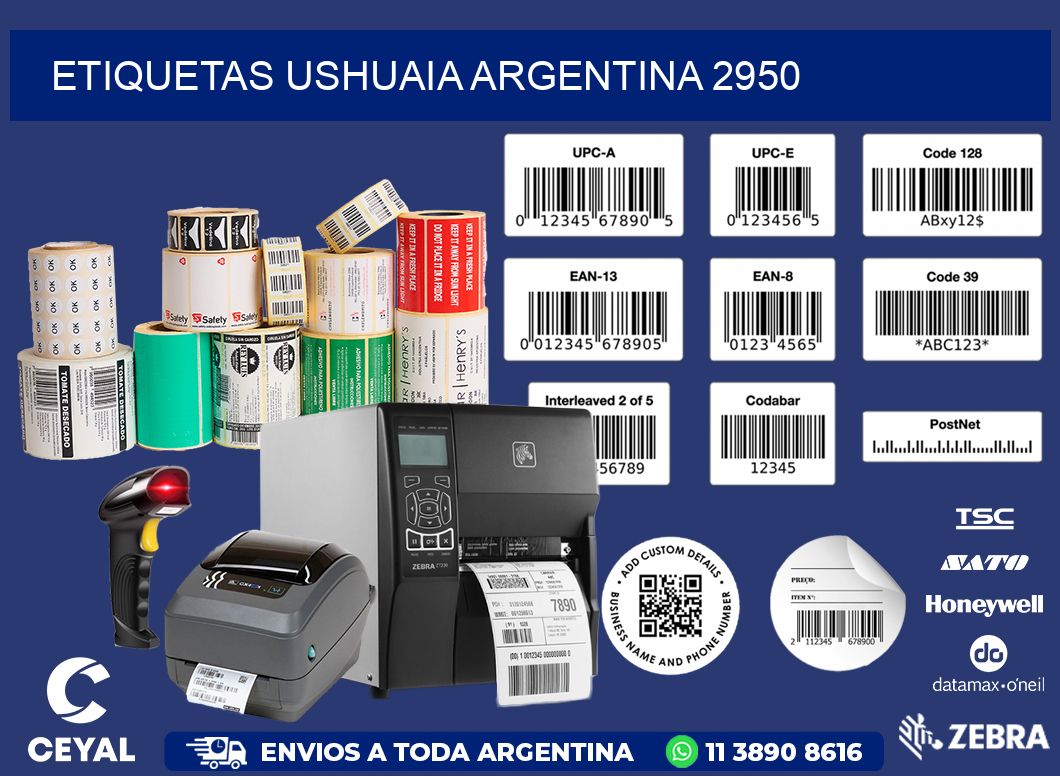 Etiquetas Ushuaia Argentina 2950