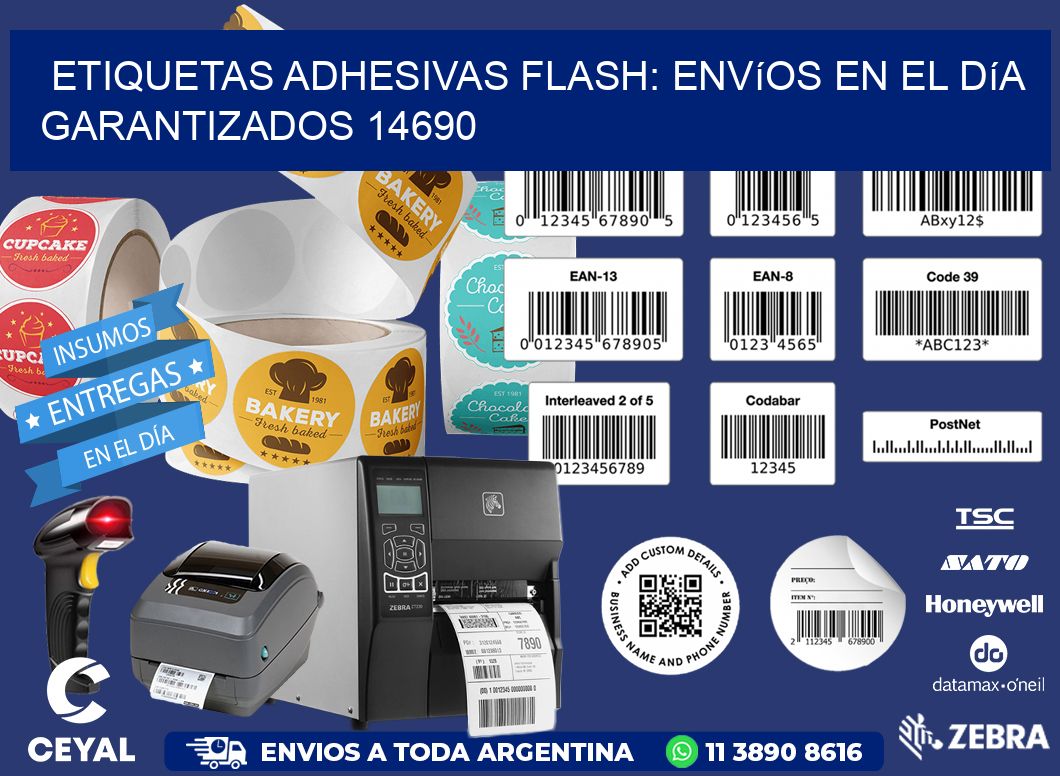 Etiquetas adhesivas Flash: Envíos en el Día Garantizados 14690