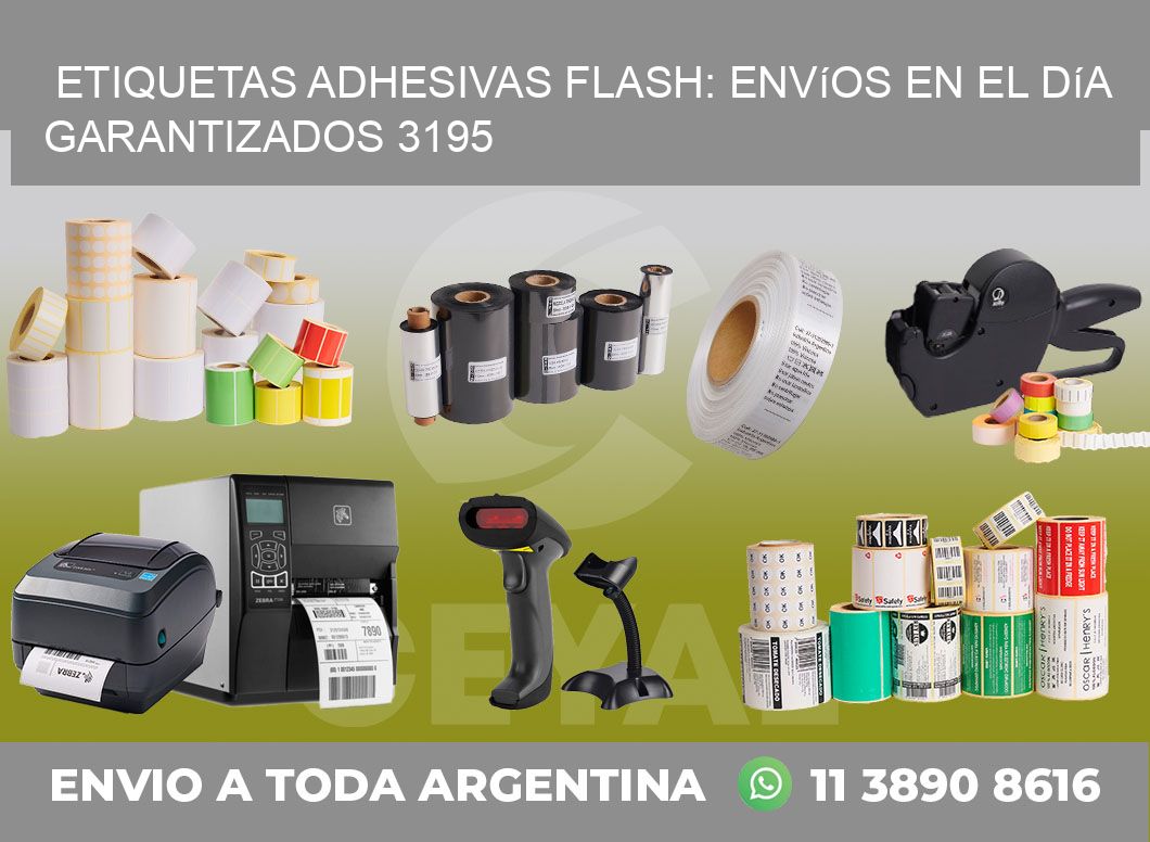 Etiquetas adhesivas Flash: Envíos en el Día Garantizados 3195