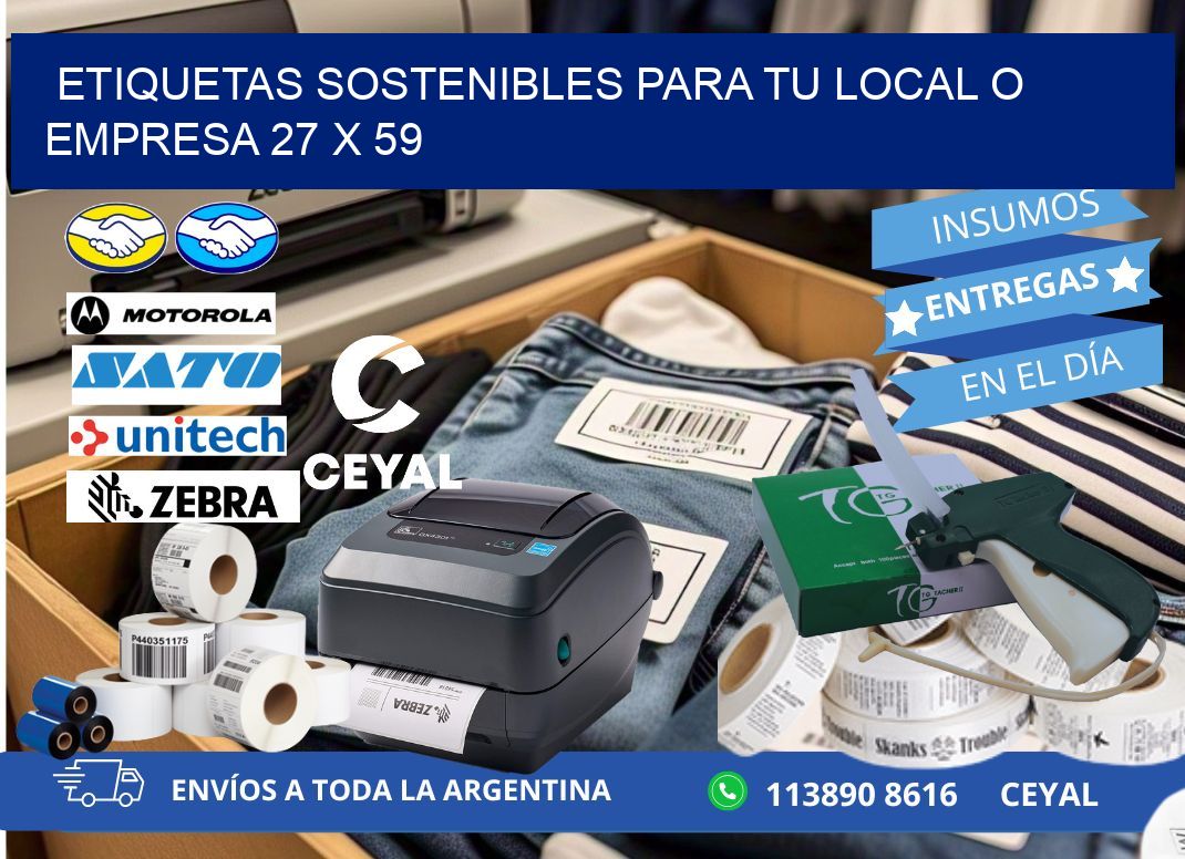 Etiquetas sostenibles para tu local o empresa 27 x 59
