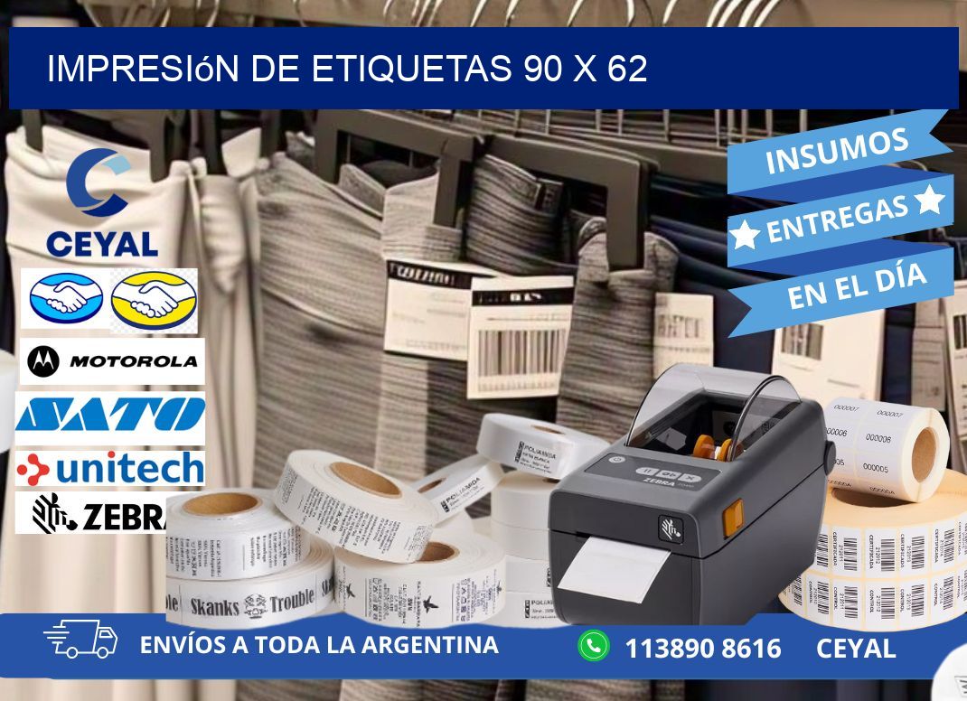 Impresión de etiquetas 90 x 62