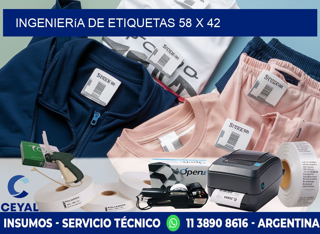 Ingeniería de etiquetas 58 x 42